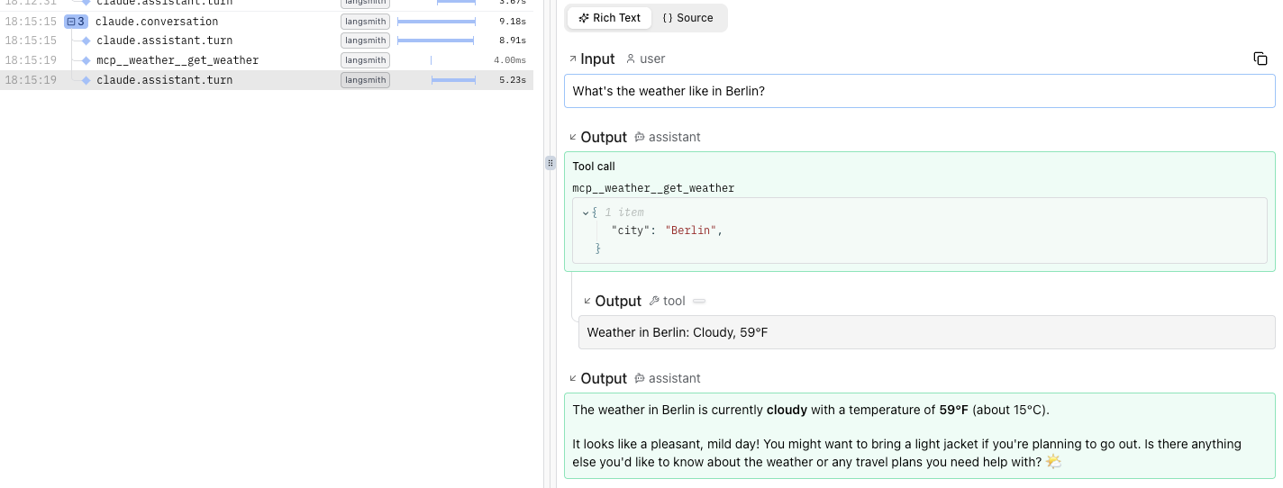 Logfire Claude Agent SDK Trace
